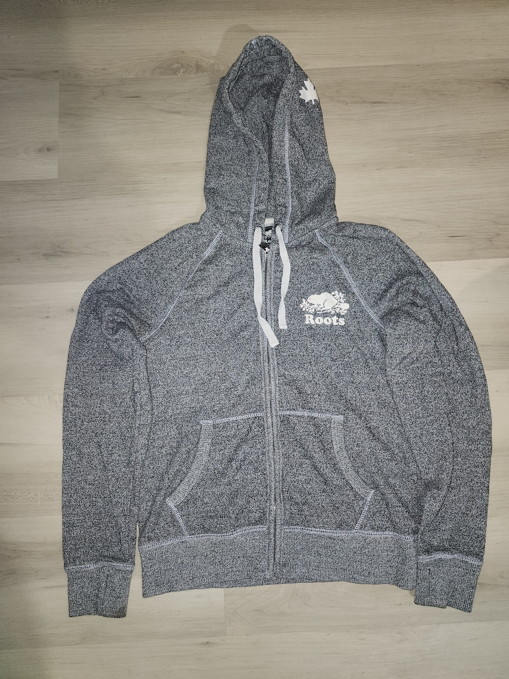 Roots Women's Gray Marled Full‑Zip Hoodie